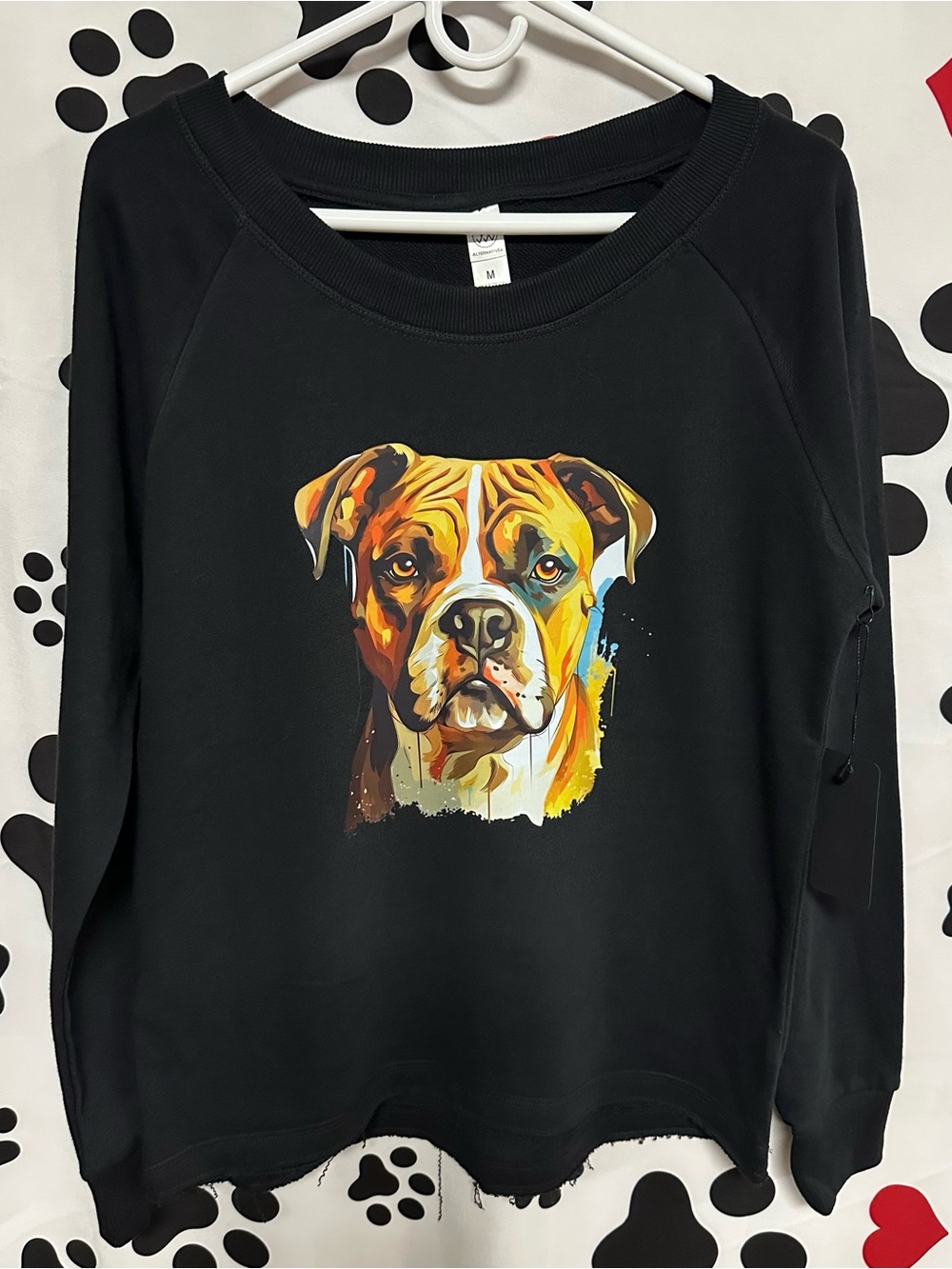 Boxer Dog Graphic Crewneck Sweatshirt - NWT/NIP